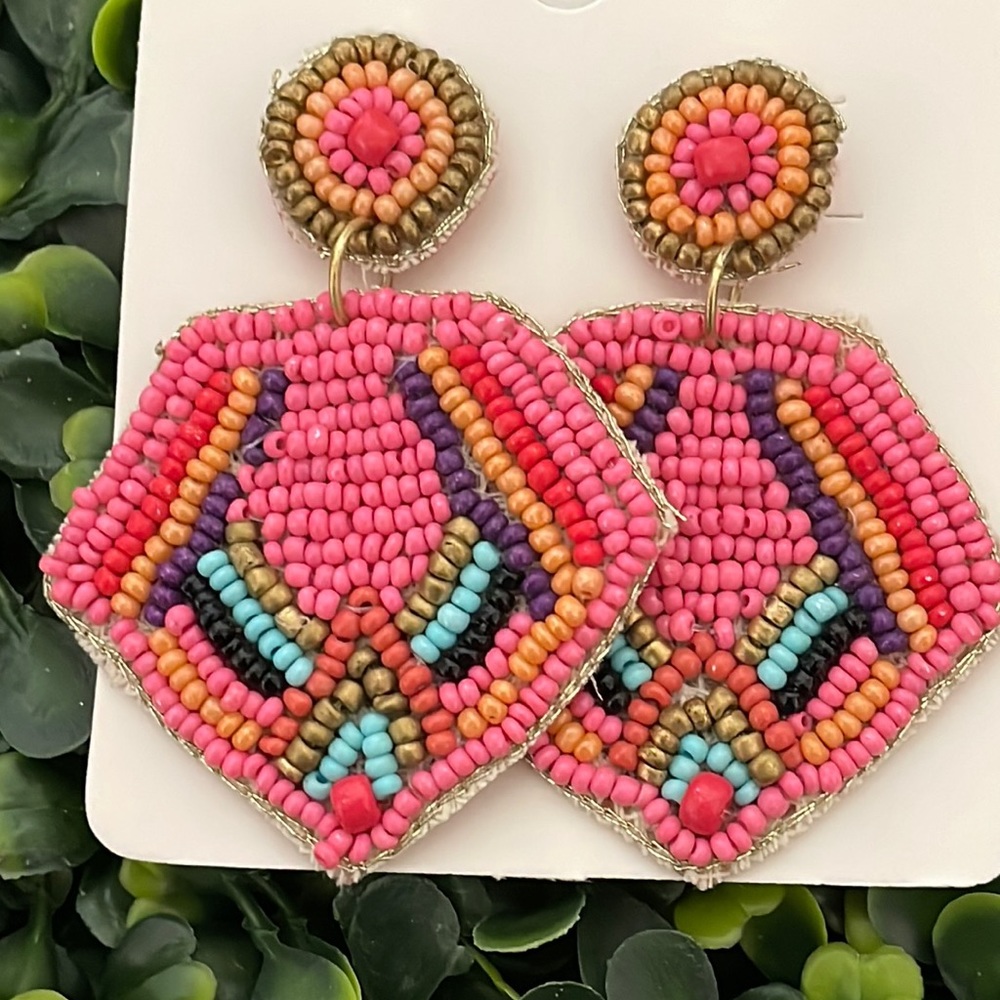 🎉💕Jenna Multicolor Beaded Statement Earrings
